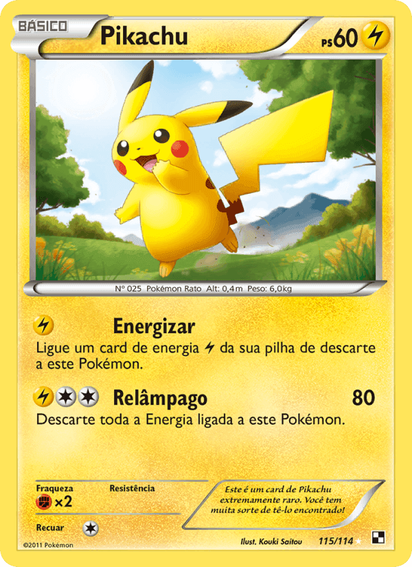 Pikachu, card 115 from Black & White