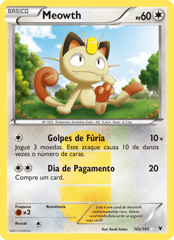 Meowth, carta 102 de Vitórias Nobres