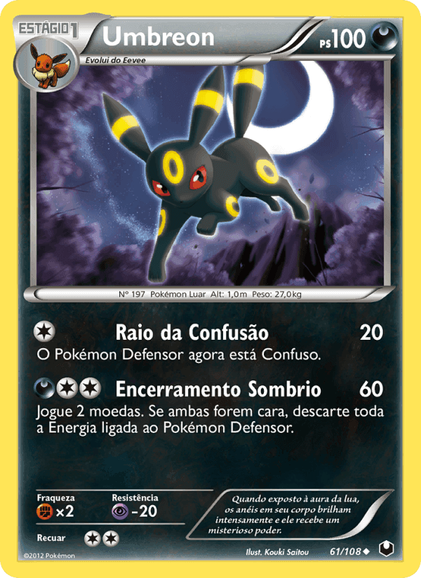 Umbreon, carta 61 de Exploradores da Escuridão