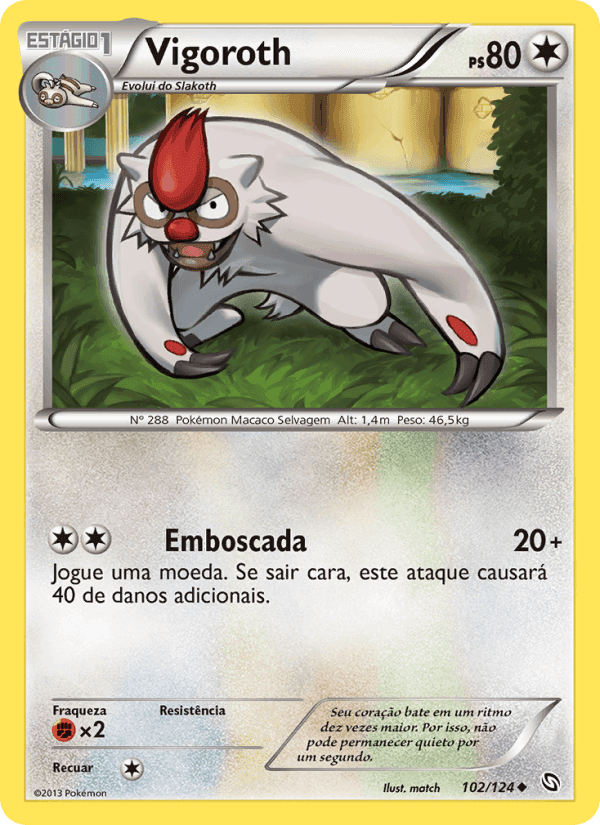 Vigoroth, card 102 from Dragões Enaltecidos
