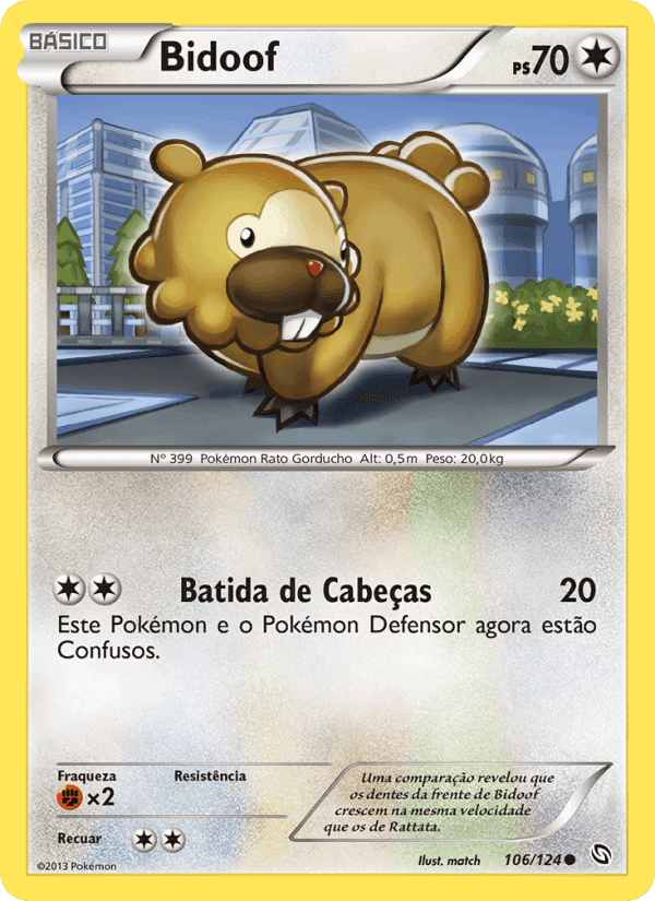 Bidoof, card 106 from Dragões Enaltecidos