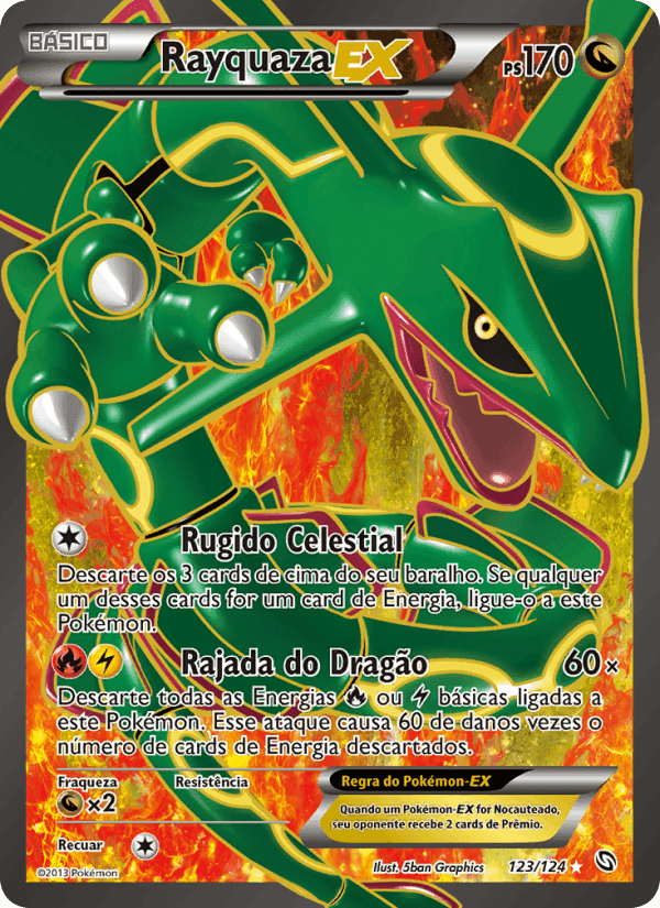 Rayquaza-EX, card 123 from Dragões Enaltecidos