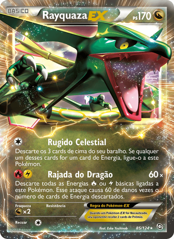 Rayquaza-EX, carta 85 de Dragões Enaltecidos