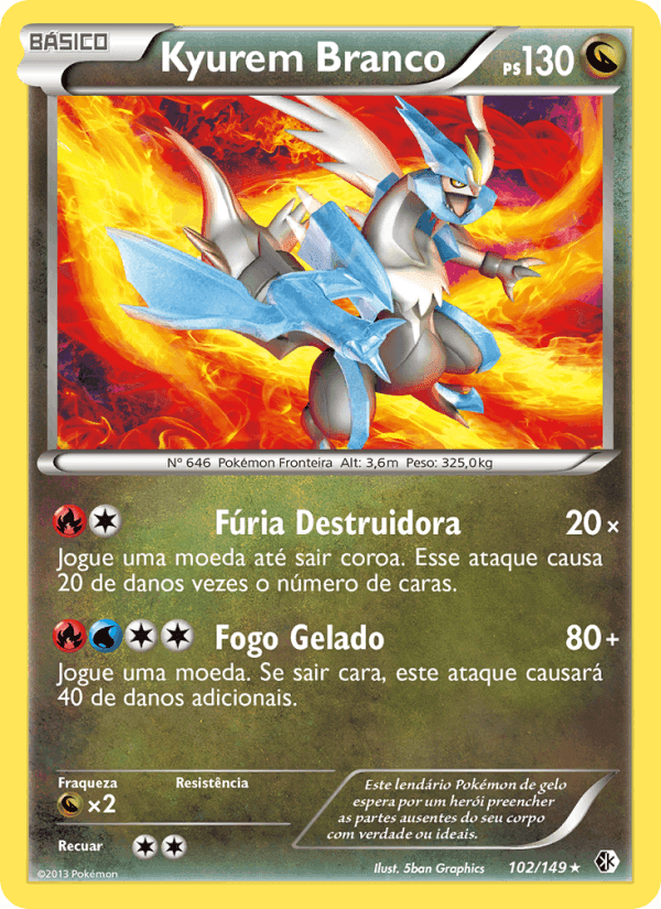 Kyurem Branco, card 102 from Fronteiras Cruzadas