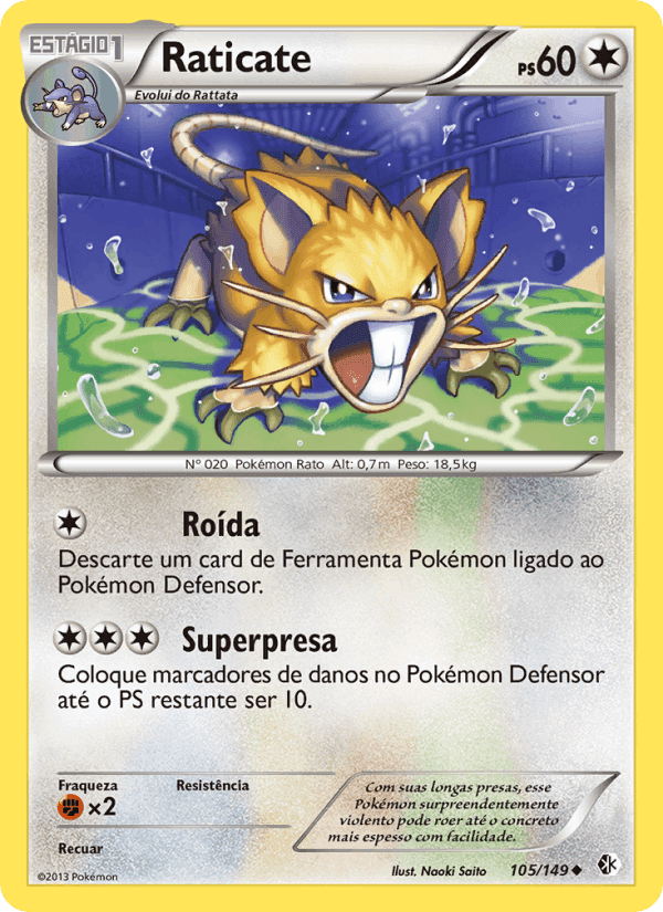 Raticate, carta 105 de Fronteiras Cruzadas
