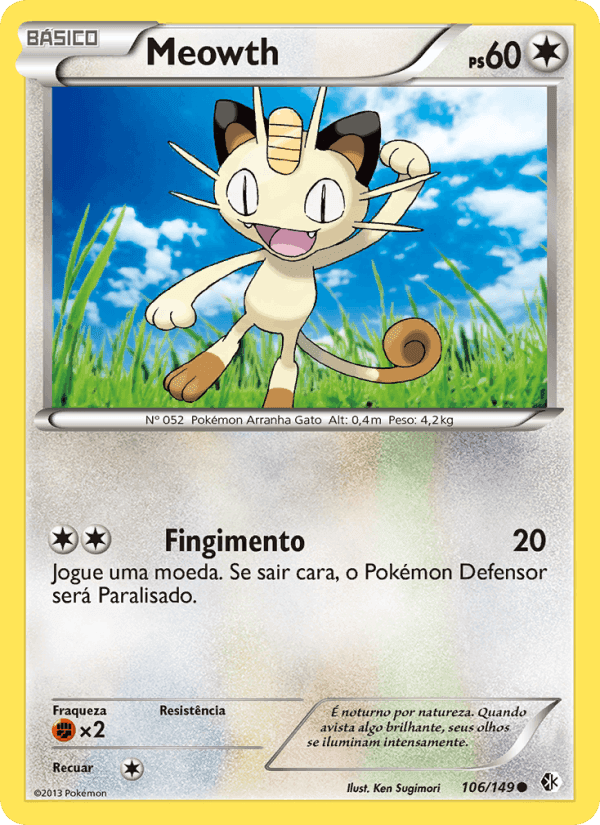 Meowth, carta 106 de Fronteiras Cruzadas