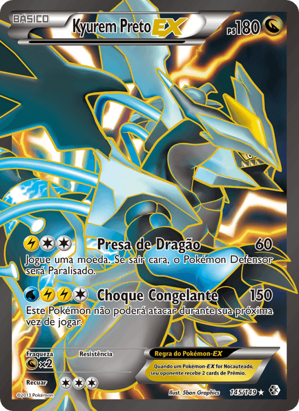 Kyurem Preto-EX, card 145 from Fronteiras Cruzadas