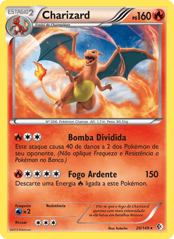 Charizard, carta 20 de Fronteiras Cruzadas
