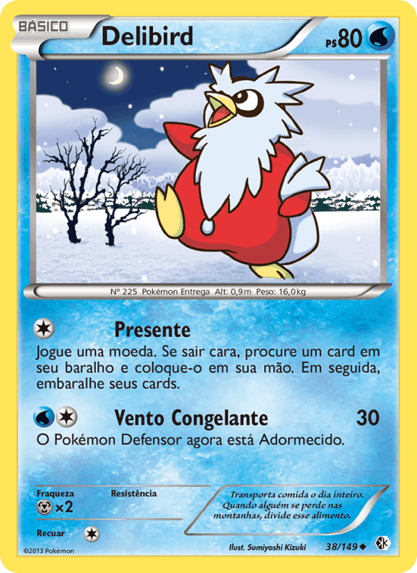 Delibird, card 38 from Fronteiras Cruzadas