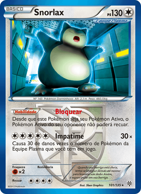 Snorlax, carta 101 de Tempestade de Plasma