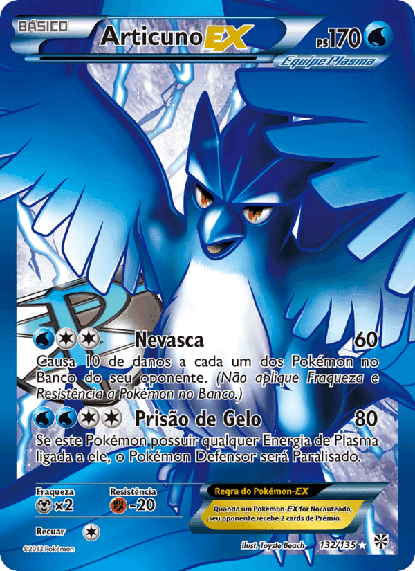 Articuno-EX, carta 132 di Tempestade de Plasma