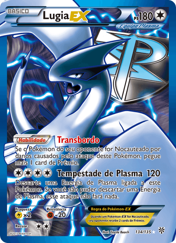 Lugia-EX, card 134 from Tempestade de Plasma