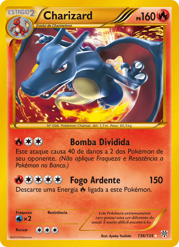Charizard, card 136 from Tempestade de Plasma