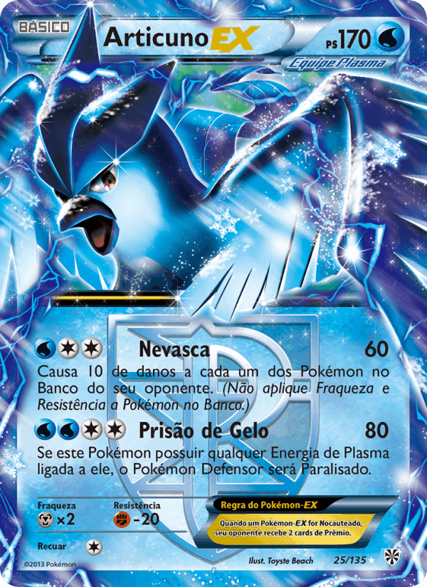 Articuno-EX, card 25 from Tempestade de Plasma