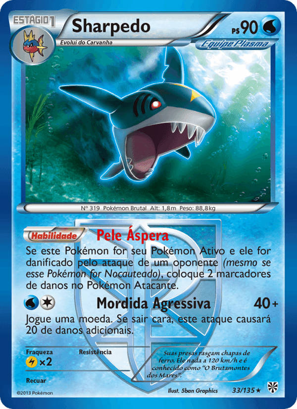 Sharpedo, carta 33 de Tempestade de Plasma