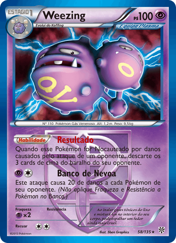 Weezing, carta 58 de Tempestade de Plasma