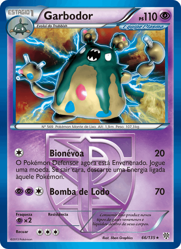 Garbodor, card 66 from Tempestade de Plasma