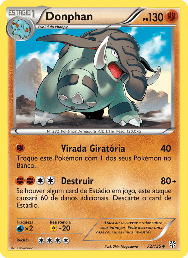 Donphan, card 72 from Tempestade de Plasma