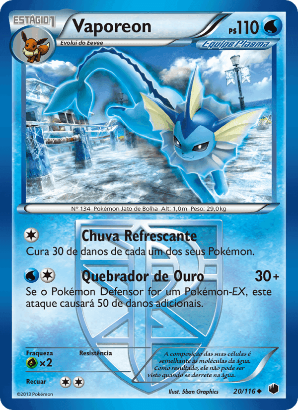 Vaporeon, carte 20 de Congelamento de Plasma