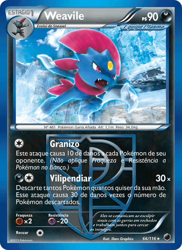 Weavile, carta 66 de Congelamento de Plasma