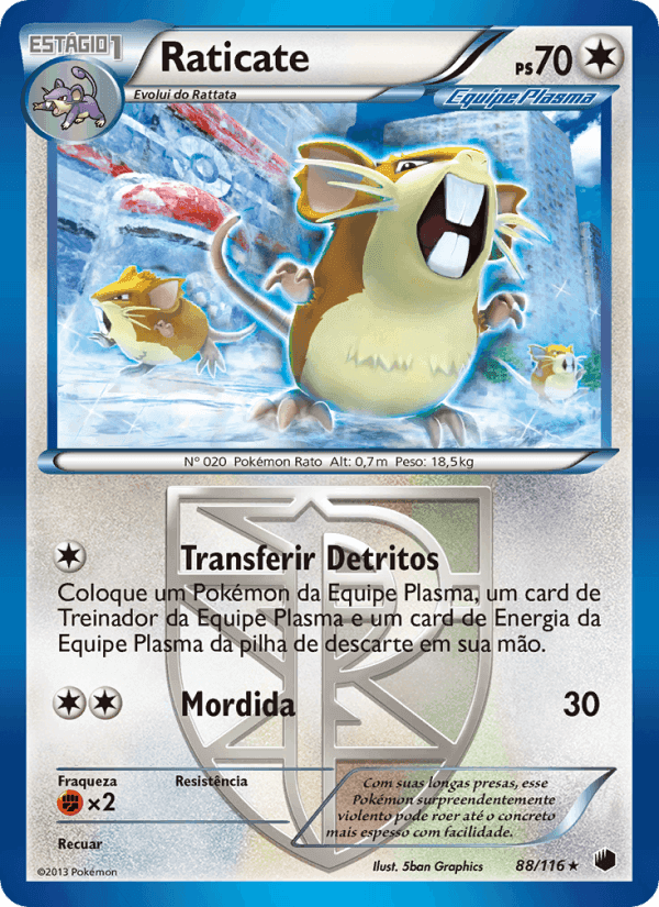 Raticate, card 88 from Congelamento de Plasma