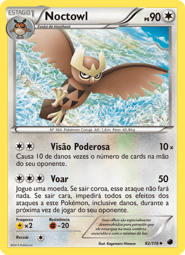 Noctowl, card 92 from Congelamento de Plasma