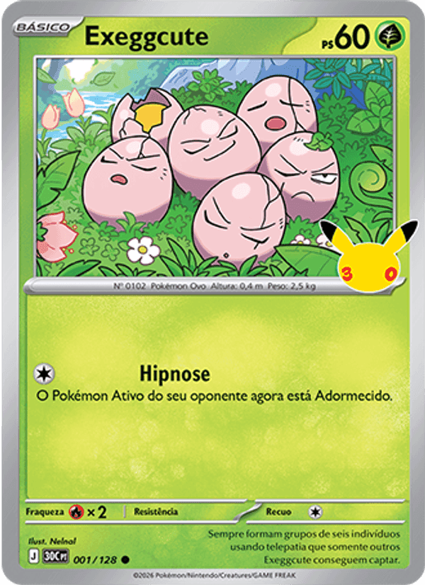 Exeggcute, carta 001 de Celebração de 30 Anos