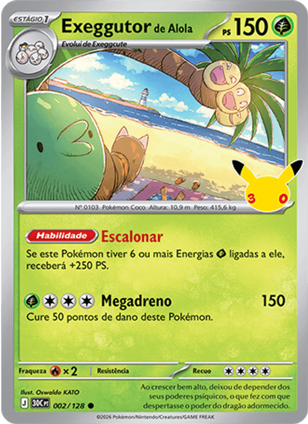 Exeggutor de Alola, carta 002 de Celebração de 30 Anos