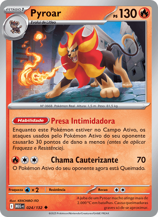 Pyroar, carta 024 di Megaevolução