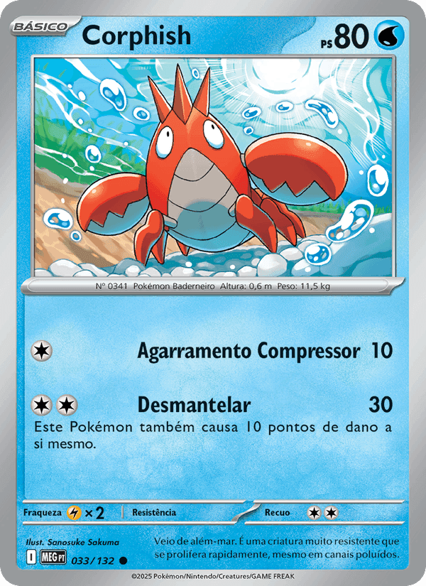 Corphish, carta 033 di Megaevolução