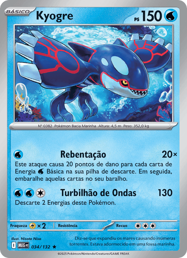 Kyogre, carta 034 de Megaevolução
