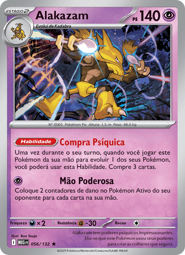 Alakazam, carta 056 de Megaevolução