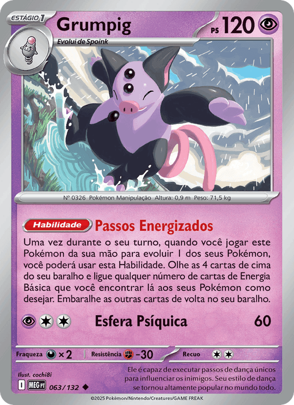Grumpig, carte 063 de Megaevolução