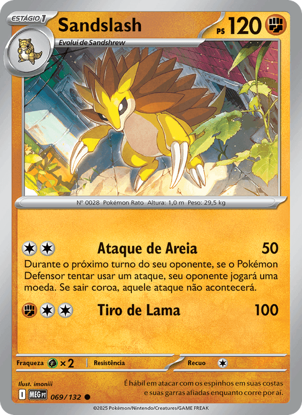 Sandslash, carta 069 di Megaevolução