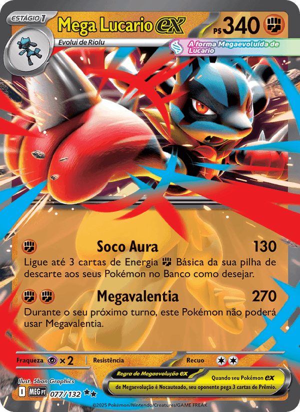 Mega Lucario ex, carta 077 de Megaevolução