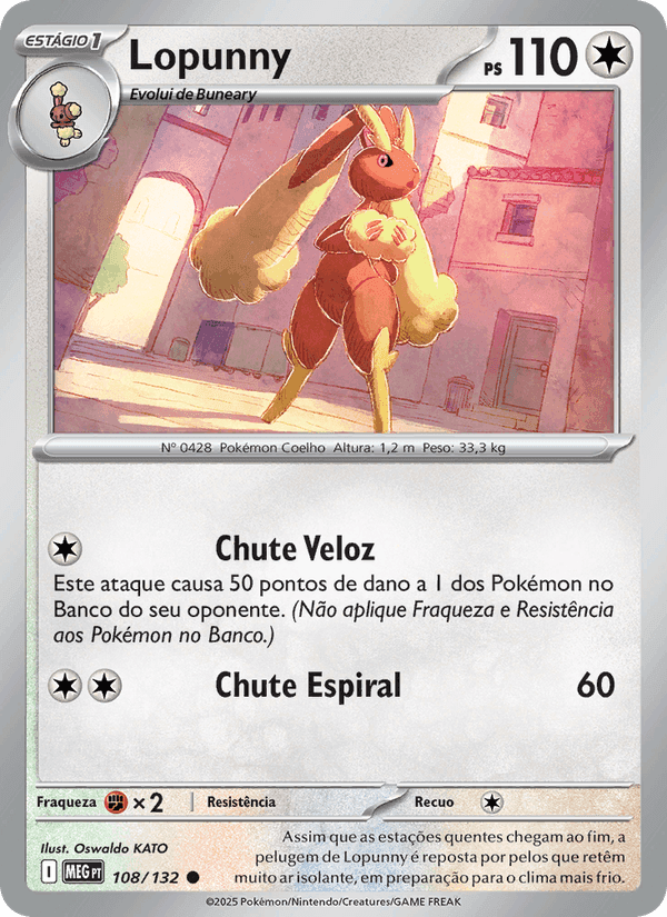 Lopunny, carta 108 de Megaevolução