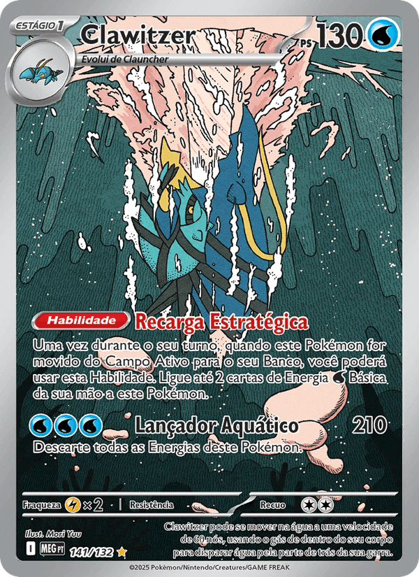 Clawitzer, carte 141 de Megaevolução