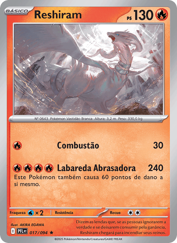 Reshiram, carta 017 de Fogo Fantasmagórico