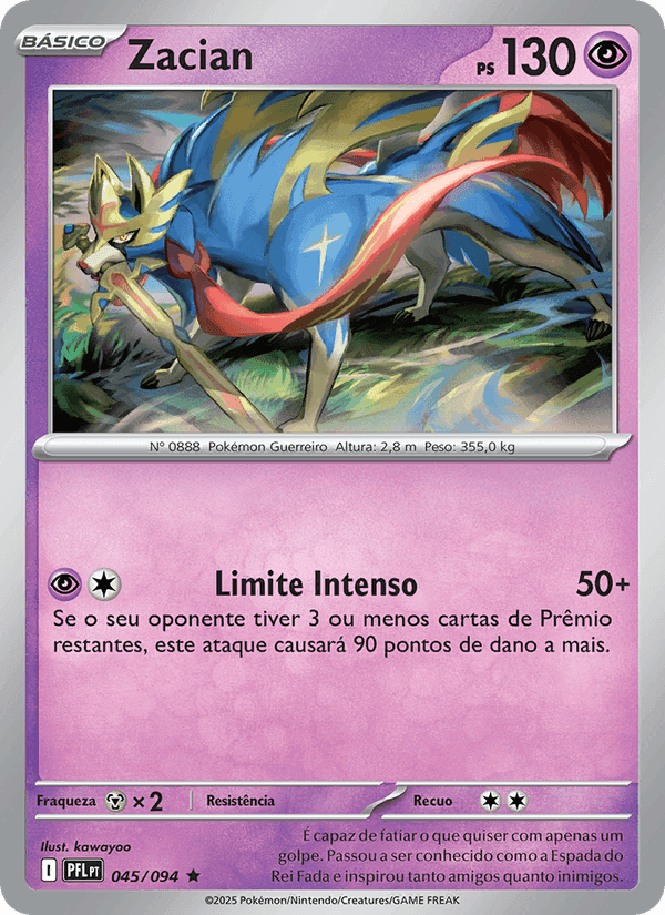 Zacian, carta 045 de Fogo Fantasmagórico