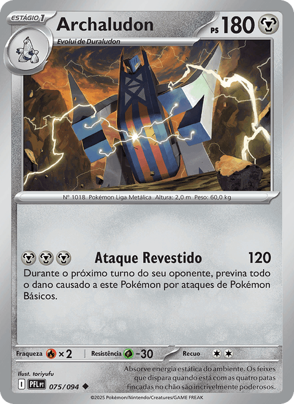 Archaludon, card 075 from Fogo Fantasmagórico