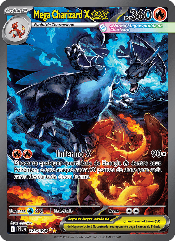 Mega Charizard X ex, carta 125 de Fogo Fantasmagórico