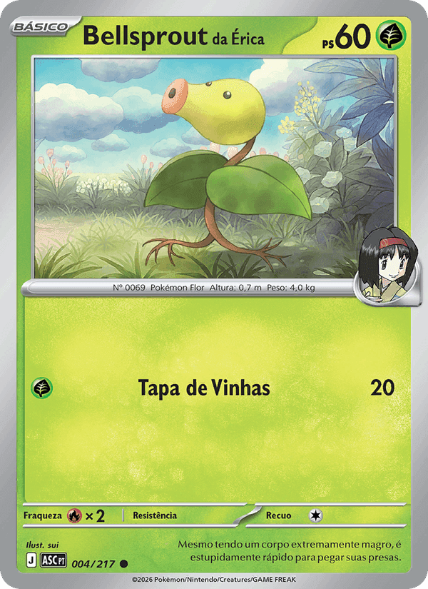 Bellsprout da Érica, carta 004 de Heróis Excelsos