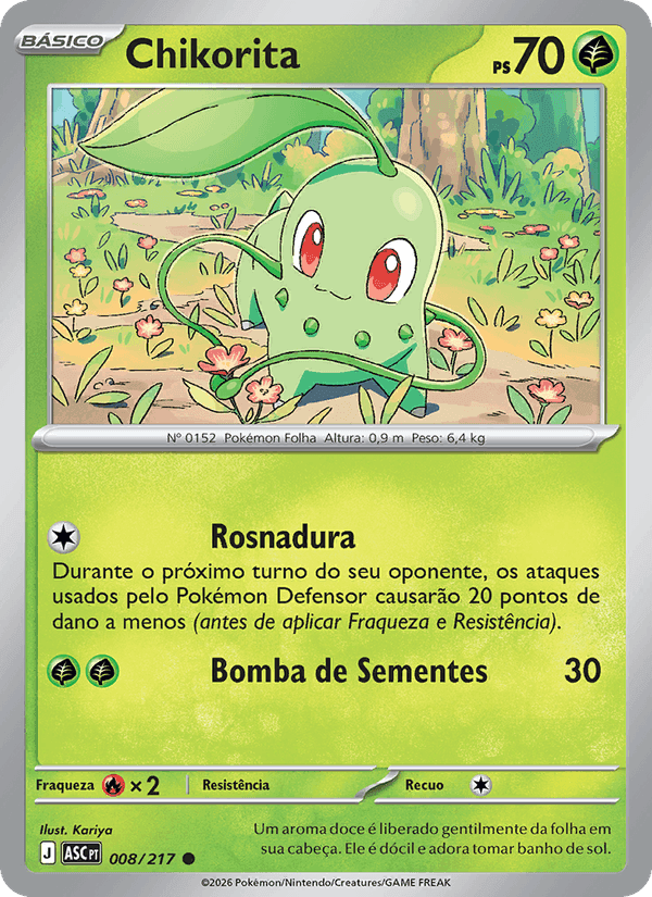 Chikorita, carta 008 de Heróis Excelsos