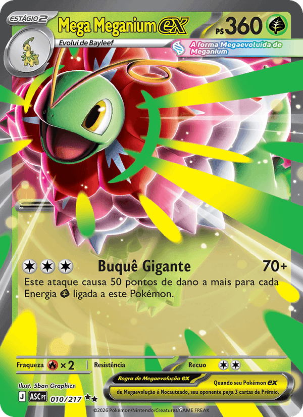 Mega Meganium ex, carta 010 de Heróis Excelsos