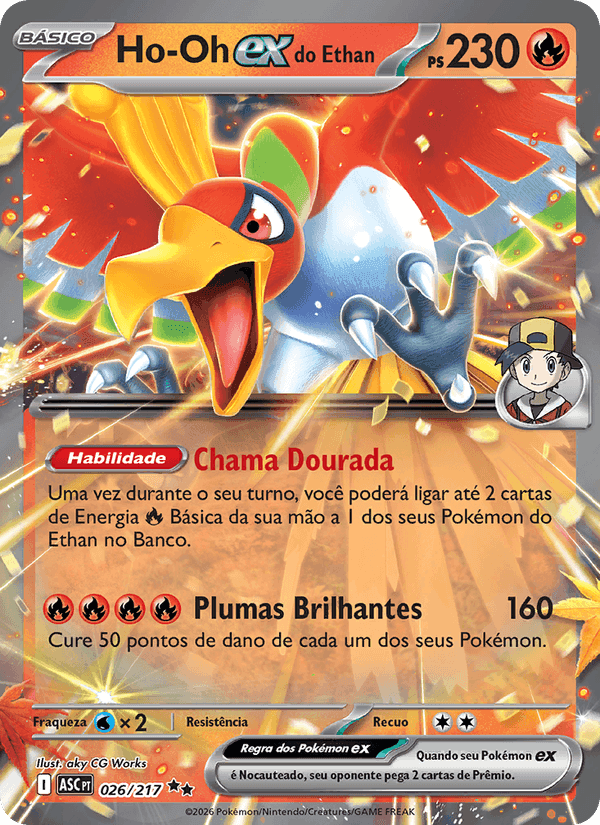 Ho-Oh ex do Ethan, carta 026 de Heróis Excelsos