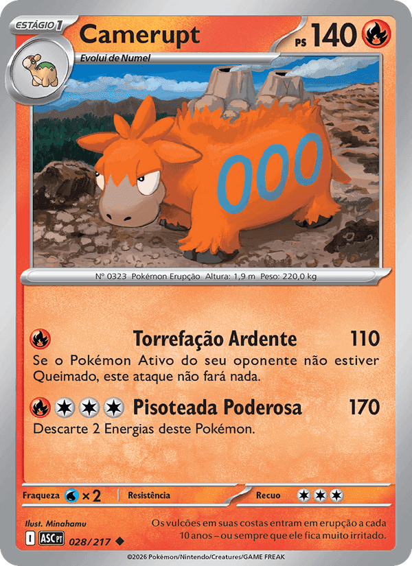 Camerupt, carta 028 de Heróis Excelsos