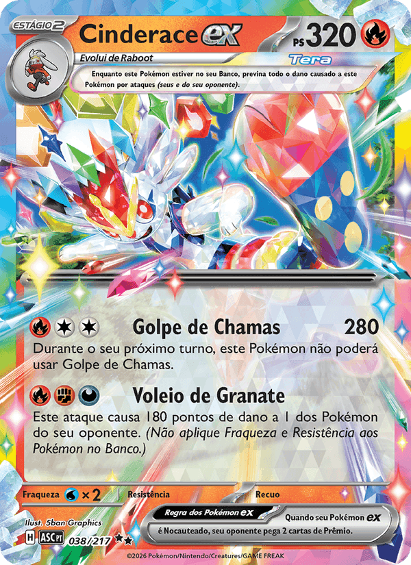 Cinderace ex, carta 038 de Heróis Excelsos