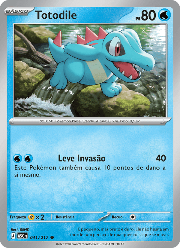 Totodile, carta 041 de Heróis Excelsos