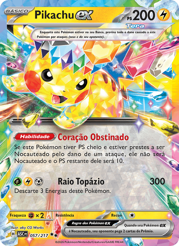 Pikachu ex, carta 057 de Heróis Excelsos