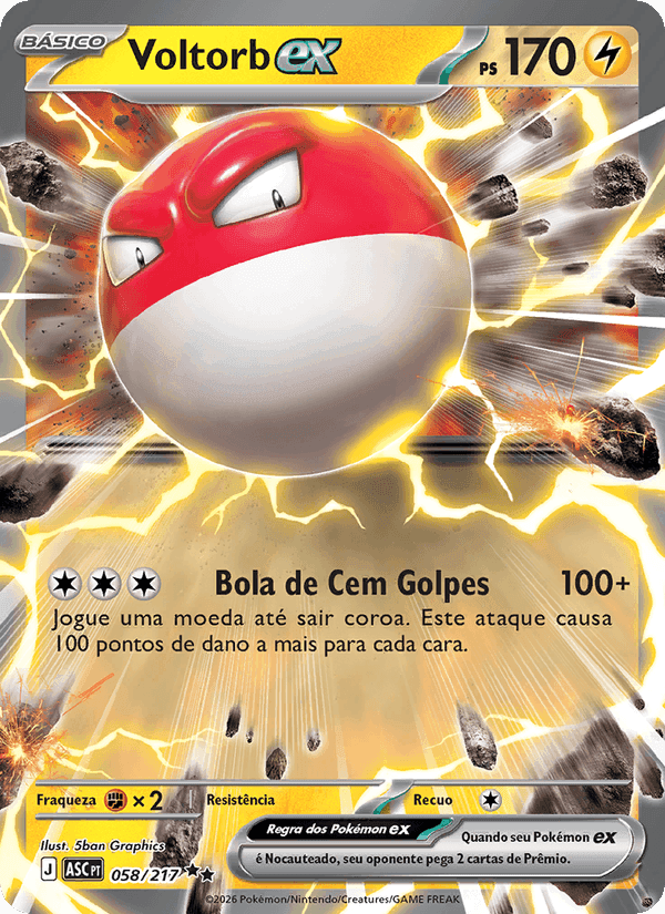 Voltorb ex, carta 058 de Heróis Excelsos